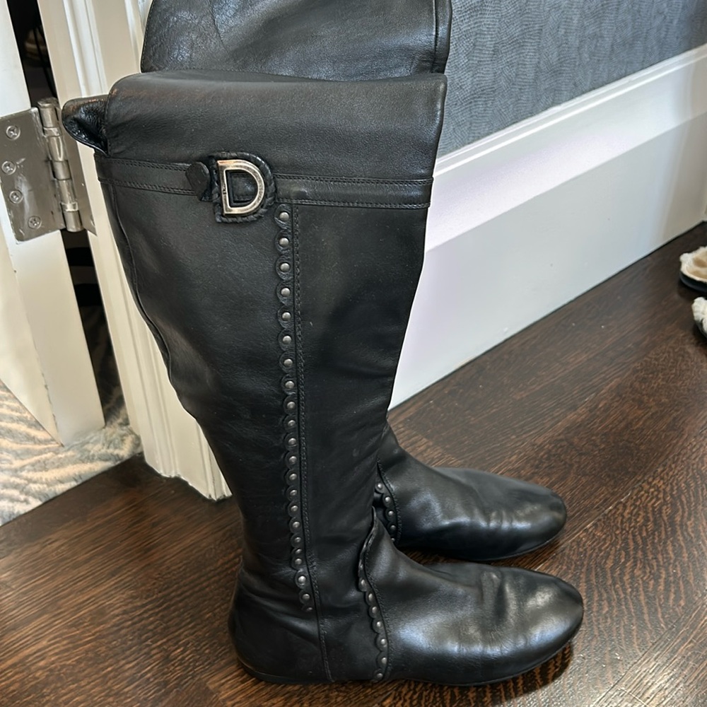 Over the knew dior black boots